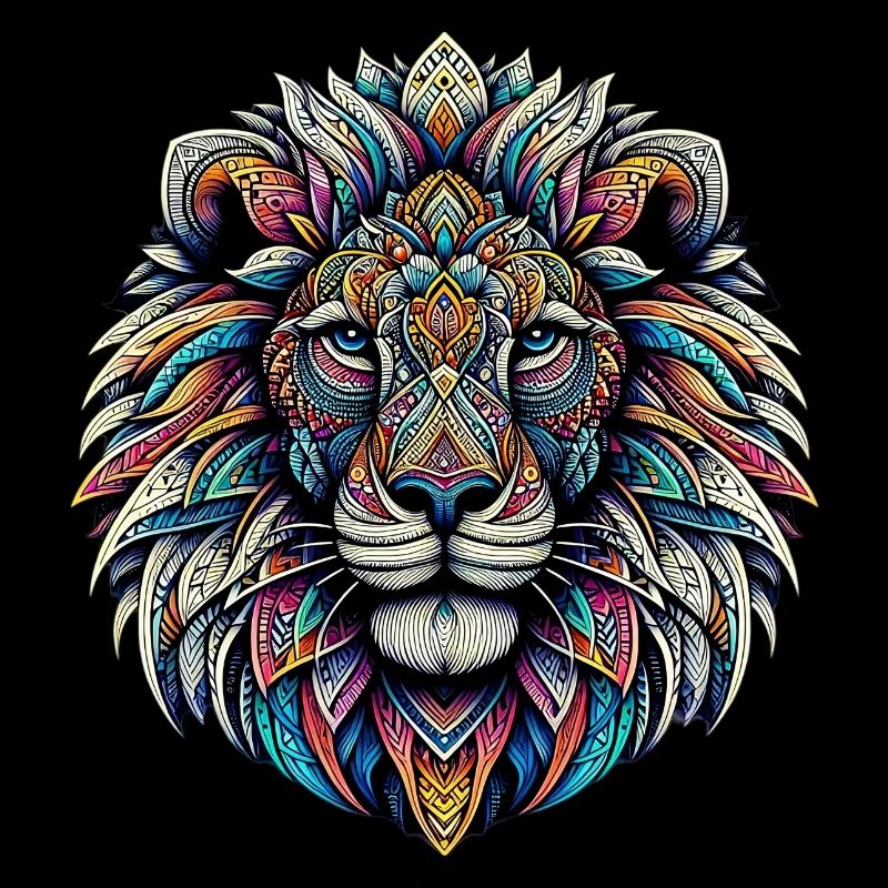 Löwe mit Mandalas verziert