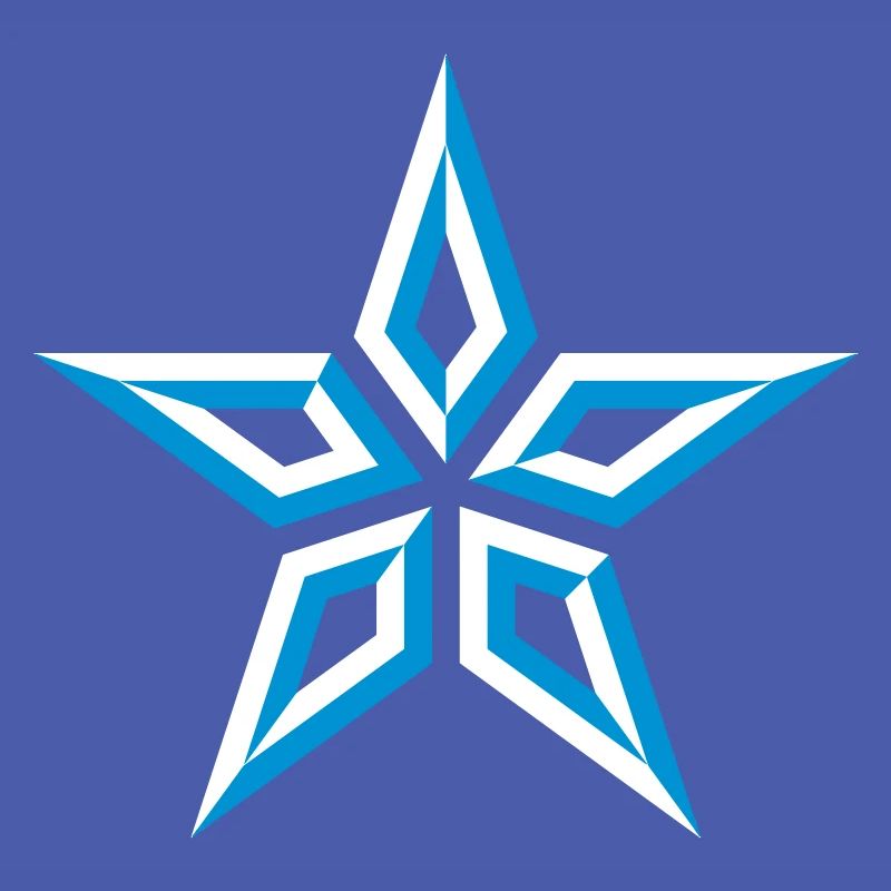 Star Design (Five-Pointed / Blue White)