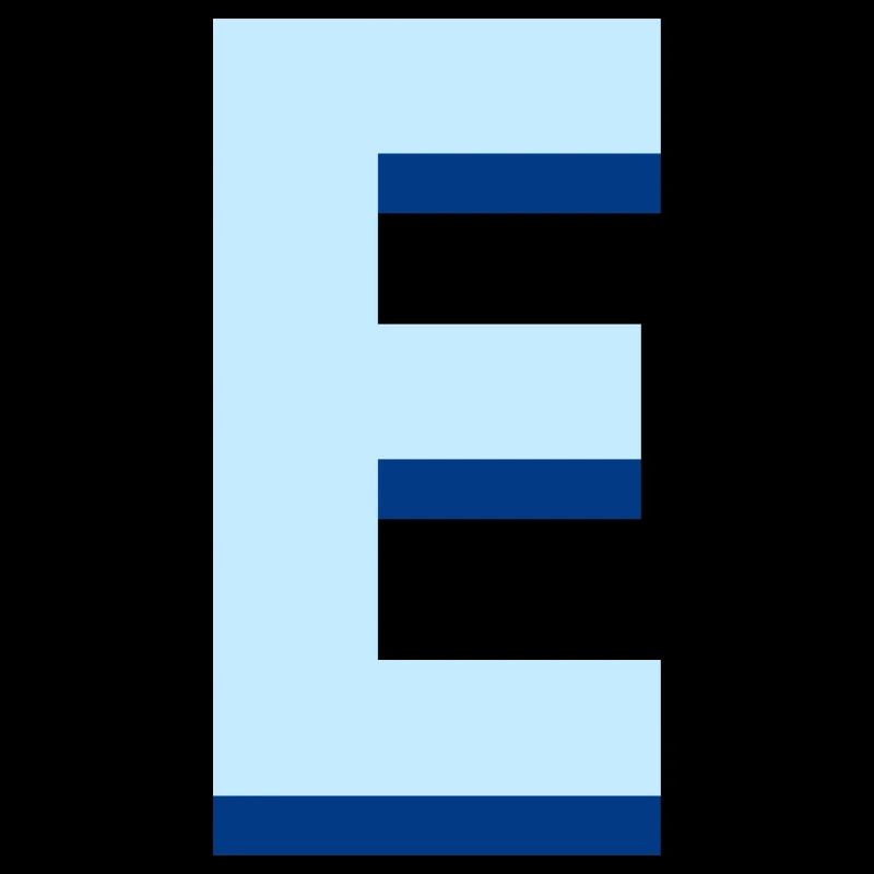 Lettre e bleu pop et moderne