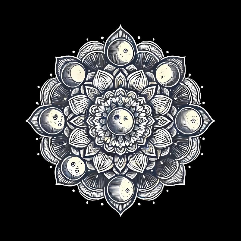 Celestial Moon Phase Mandala Tattoo