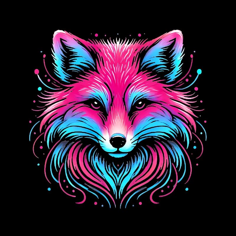 Neon Fox Glow Illustration Design