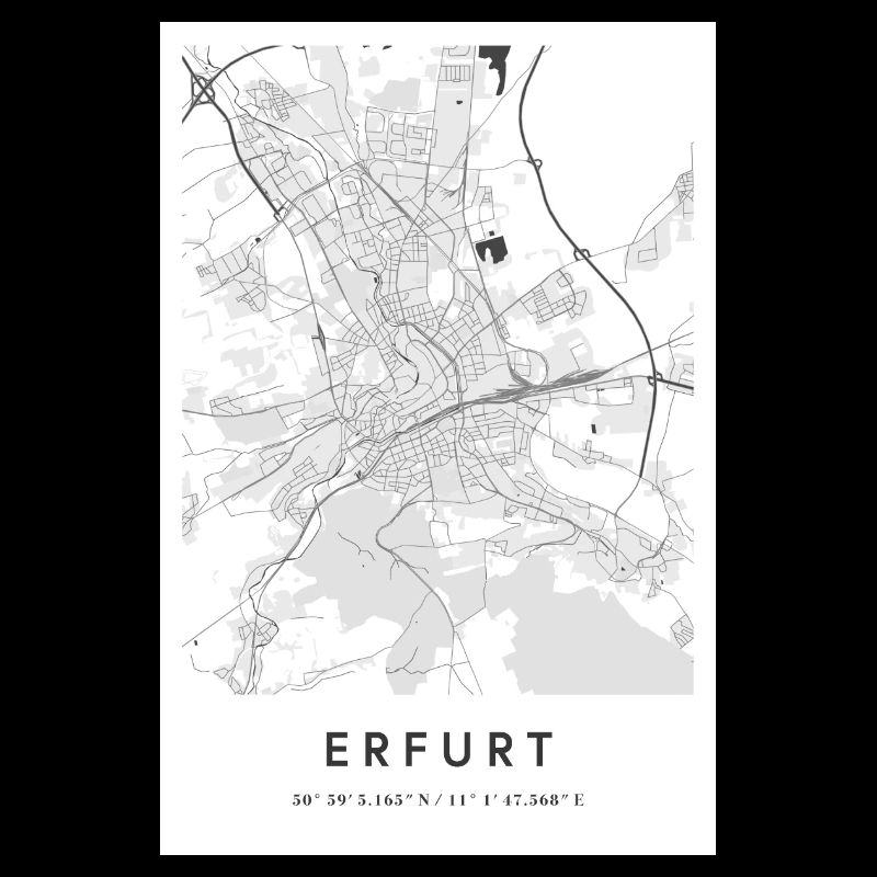 Erfurt Thuringia map city map city map map