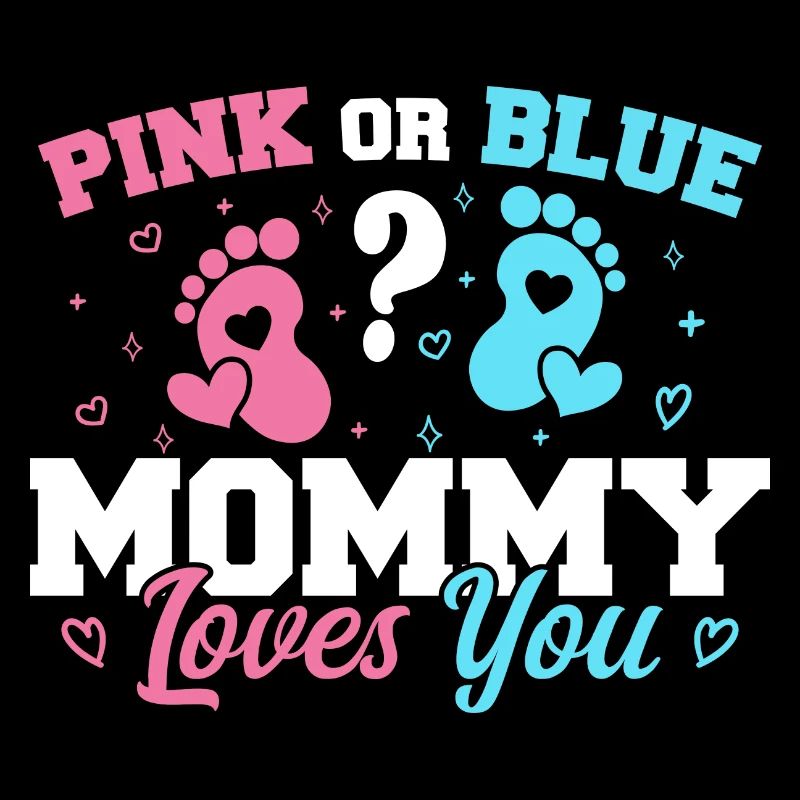 Rosa oder blaue Mama liebt dich - Geschlecht enthüllen Mama