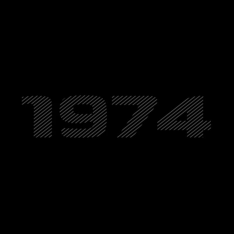 Né en 1974 Retro Stripe Design d’anniversaire moderne