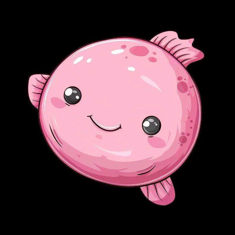 Pink Bubble Fish With Charming Smile
