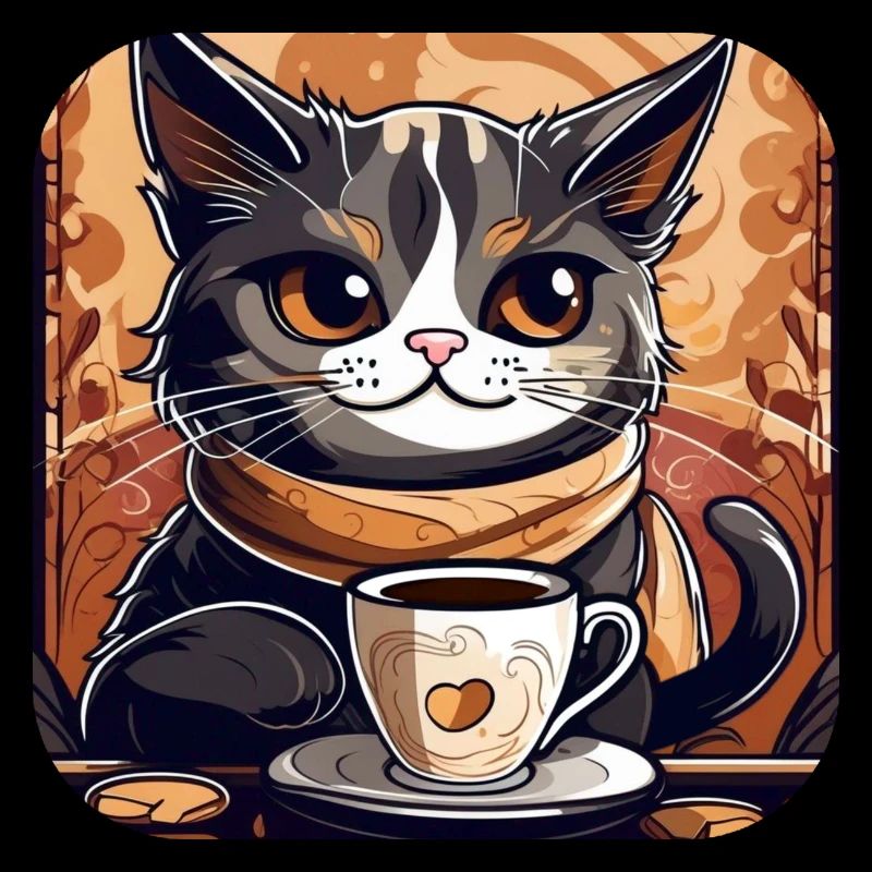 Chat de café mignon