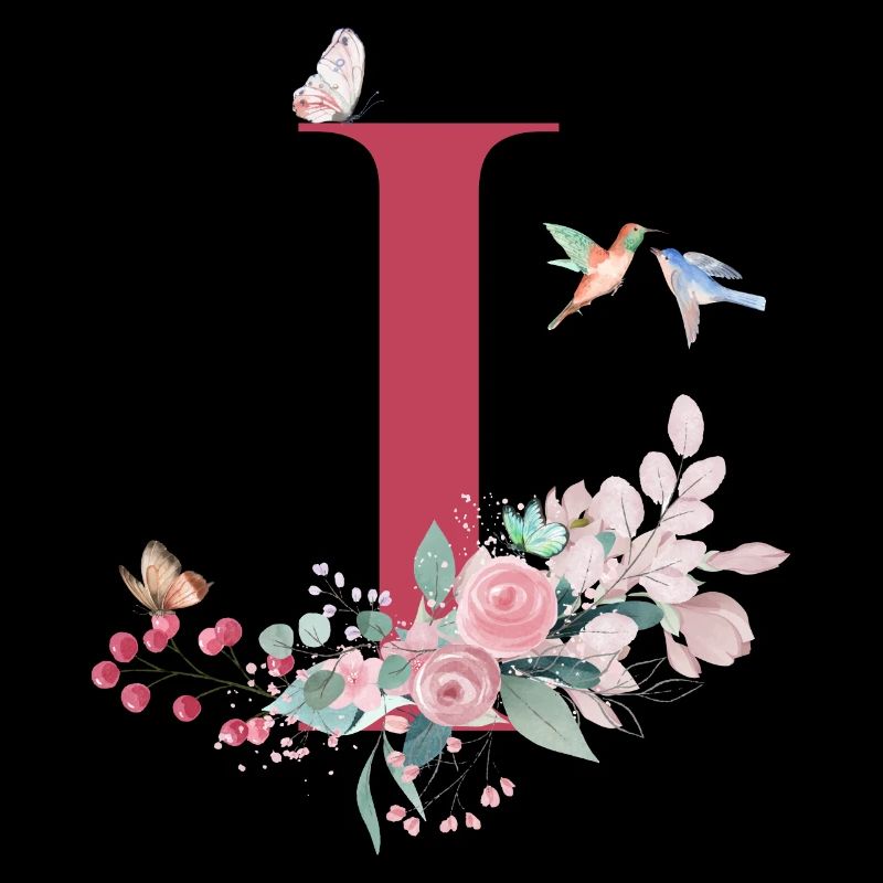 Buchstabe i floral - Geschenkidee