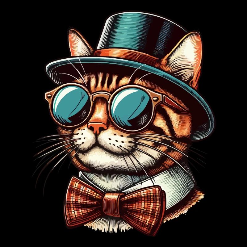 Coole Retro Bengal Katze