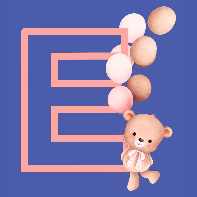 Buchstabe e rosa Bär
