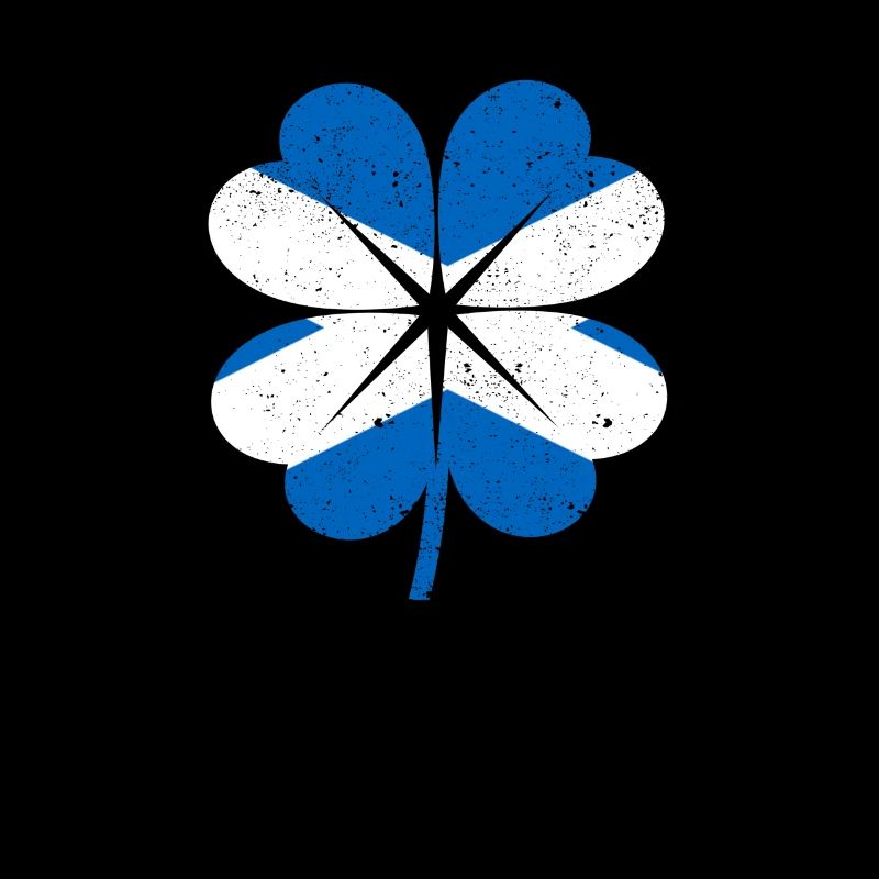 Scottish Flag Irish Shamrock Leaf