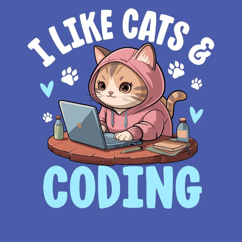 I Like Cats and Coding Nerd Design