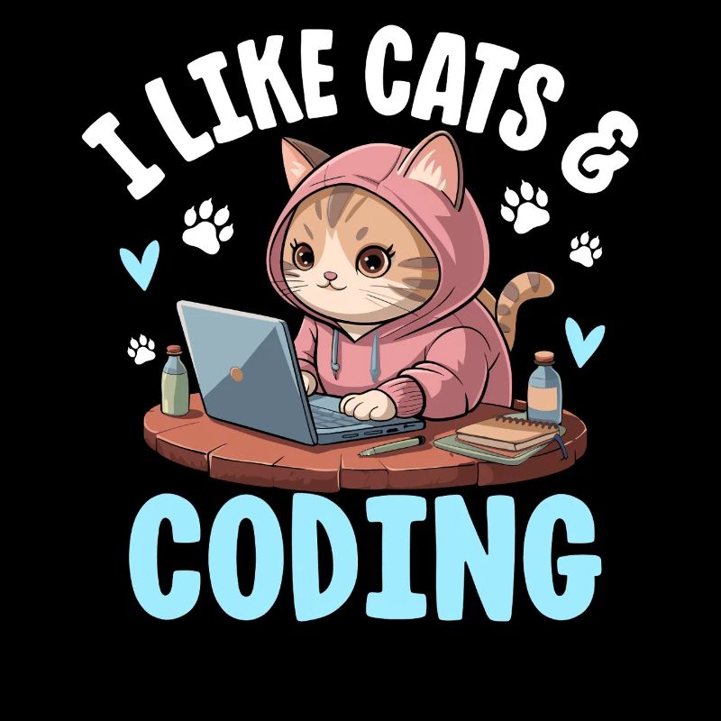 J’aime les chats et le design de nerd du codage