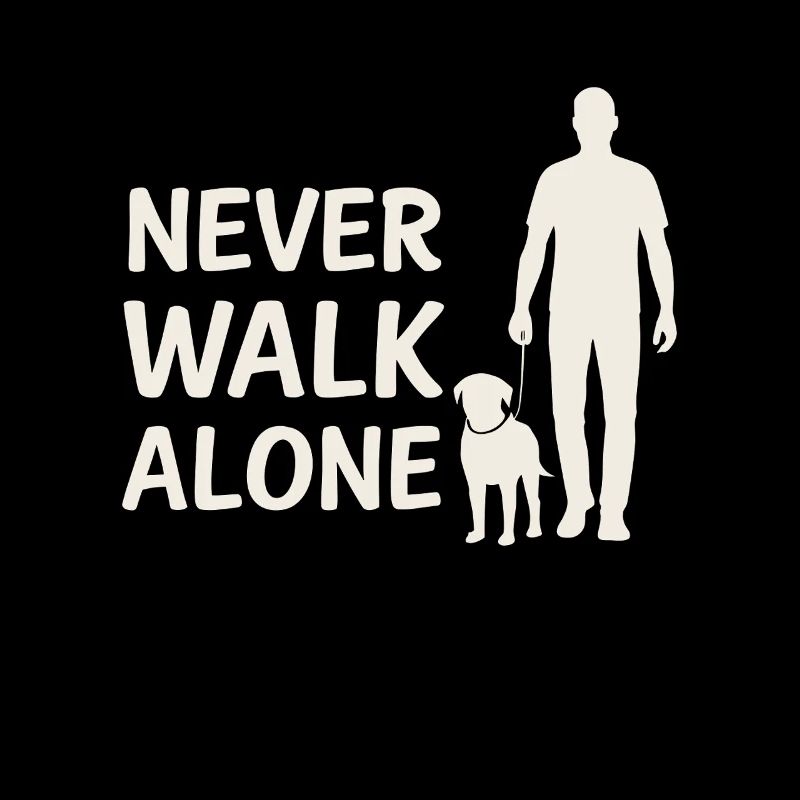 Never Walk Alone – Mann mit Hund Silhouette