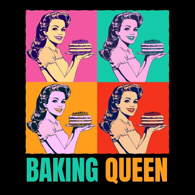 Backen Torte Backkönigin Backfee Bäckerin Pop Art
