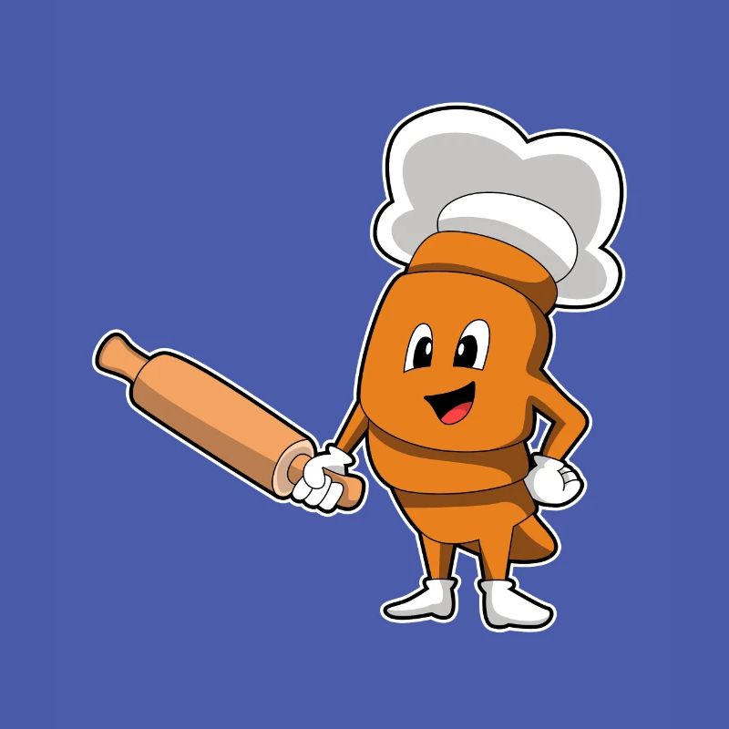 Bread as a cook with rolling pin