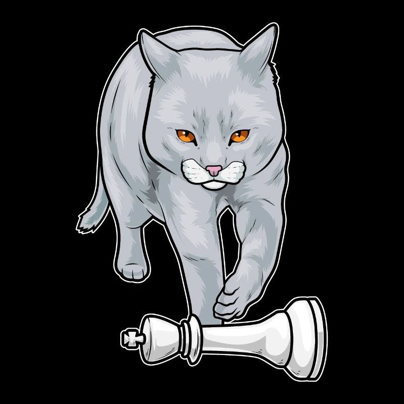 Cat Chess Piece King Chess