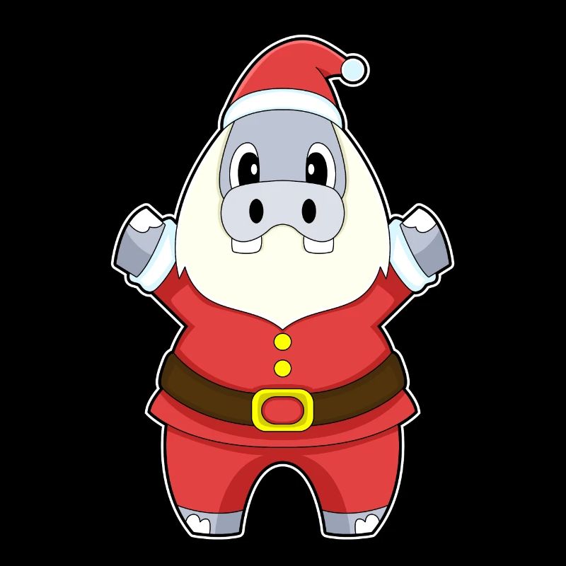 Nilpferd Weihnachten Weihnachtsmann