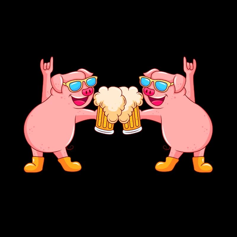 pig beer drinking team