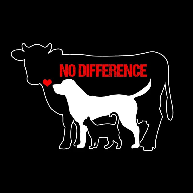 Tiere Kuh Hund Katze NO DIFFERENCE Vegan Geschenk