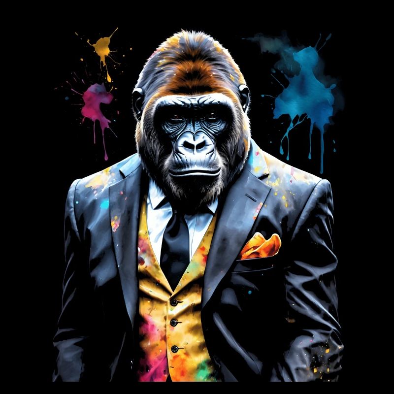Gorilla Anzug Affe Bunt Tier Design Print