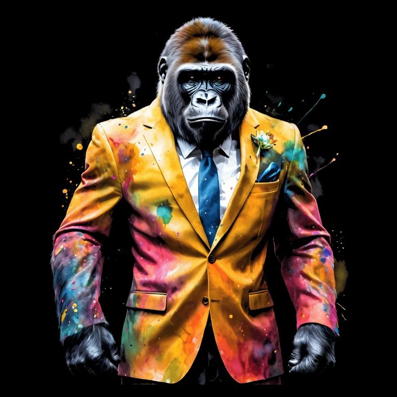 Gorilla Anzug Affe Bunt Tier Design Print