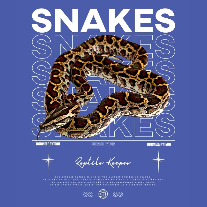 Burmese Python Modern Streetwear Reptile Keeper