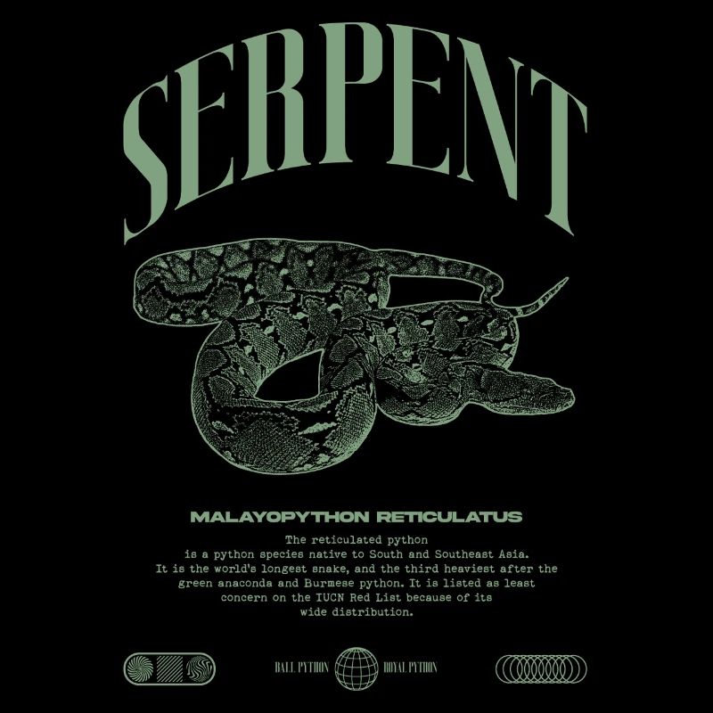 Reticulated Python Reptile Keeper Streetwear