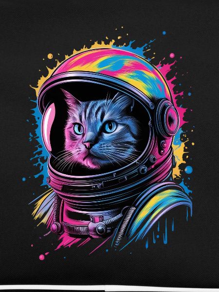 Weltraumkatze Mit Buntem Helm