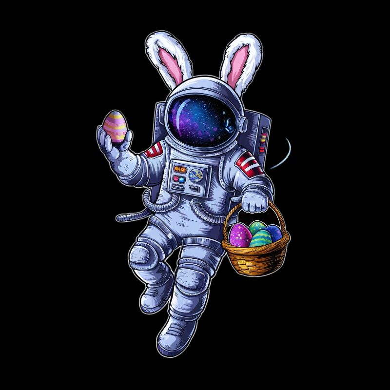 Lapin de Pâques de l’espace et chasse aux œufs