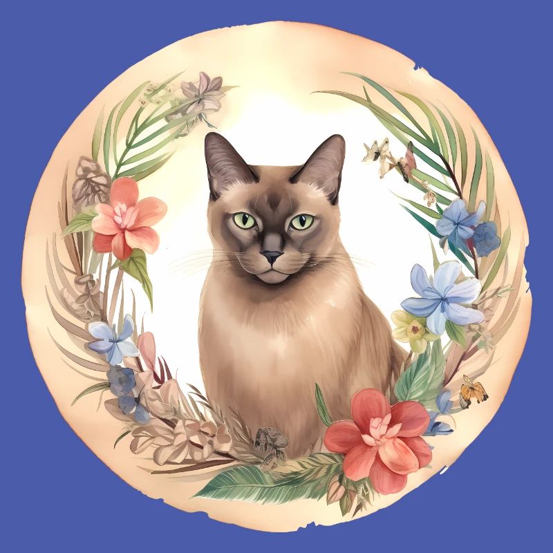 Burmesische Katze Boho Elemente, Liebe Katzen