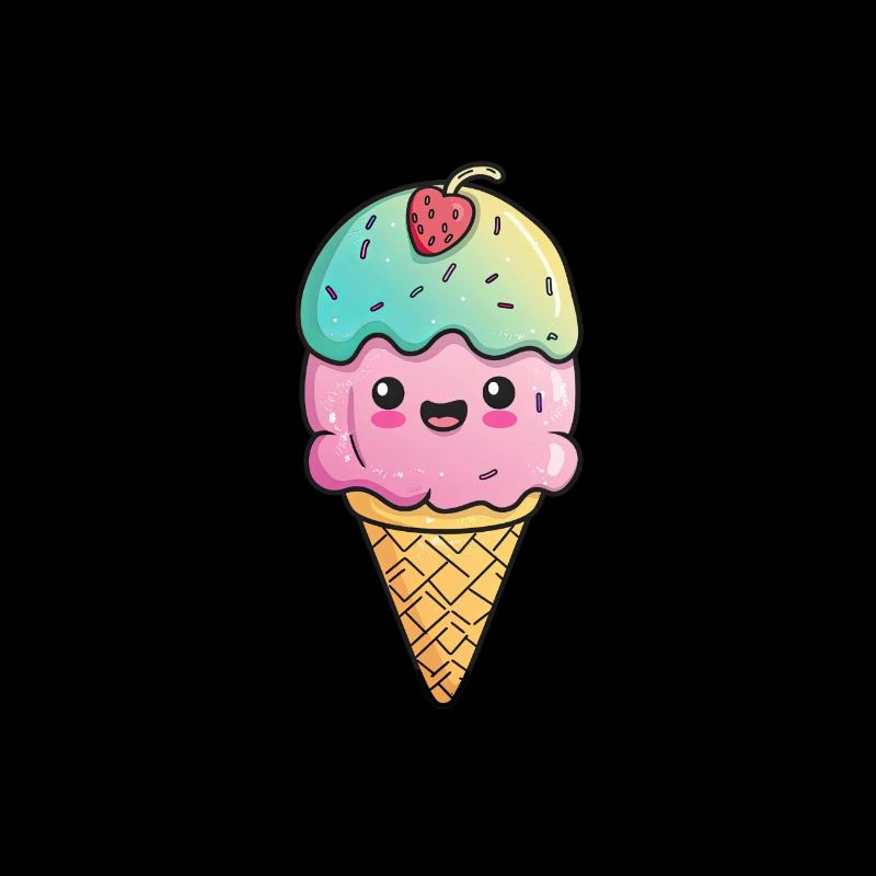 Glace avec visage