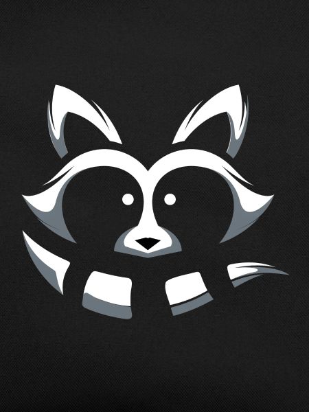 Waschbär im Minimalism-Design