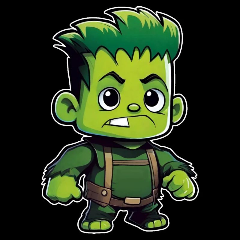 Monstre vert mignon