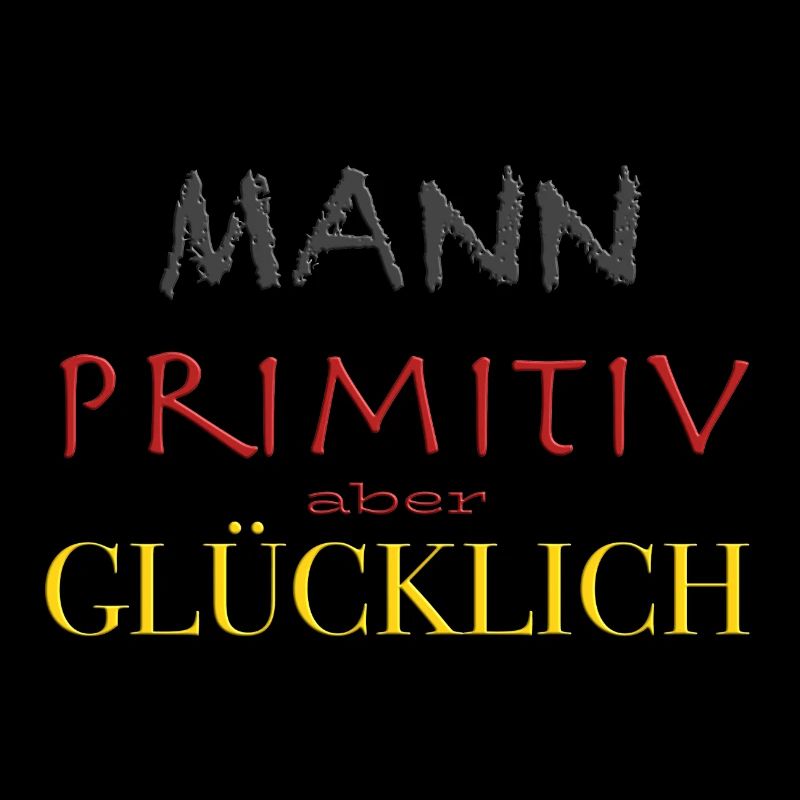 Mann primitiv gluecklich