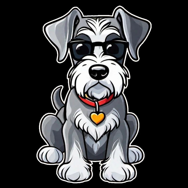 Cool Schnauzer Chien avec lunettes de soleil