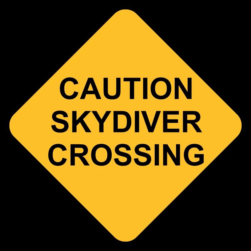 Shield Caution Skydiver Crossing