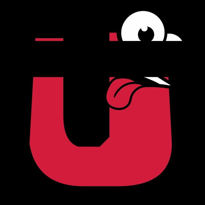U letter name write cartoon comic face l
