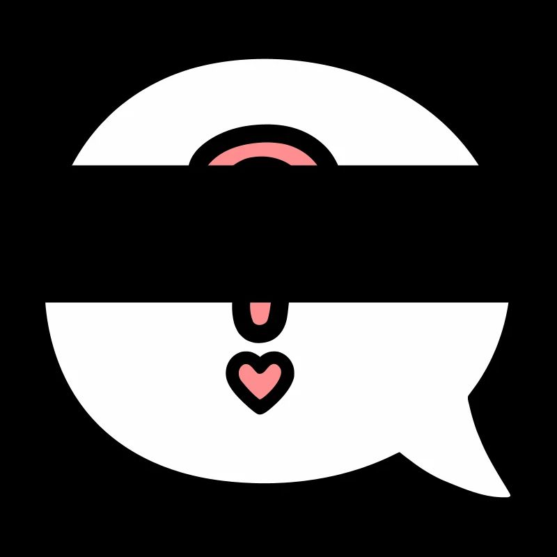 Boule de dialogue avec point d'interrogation et coeur