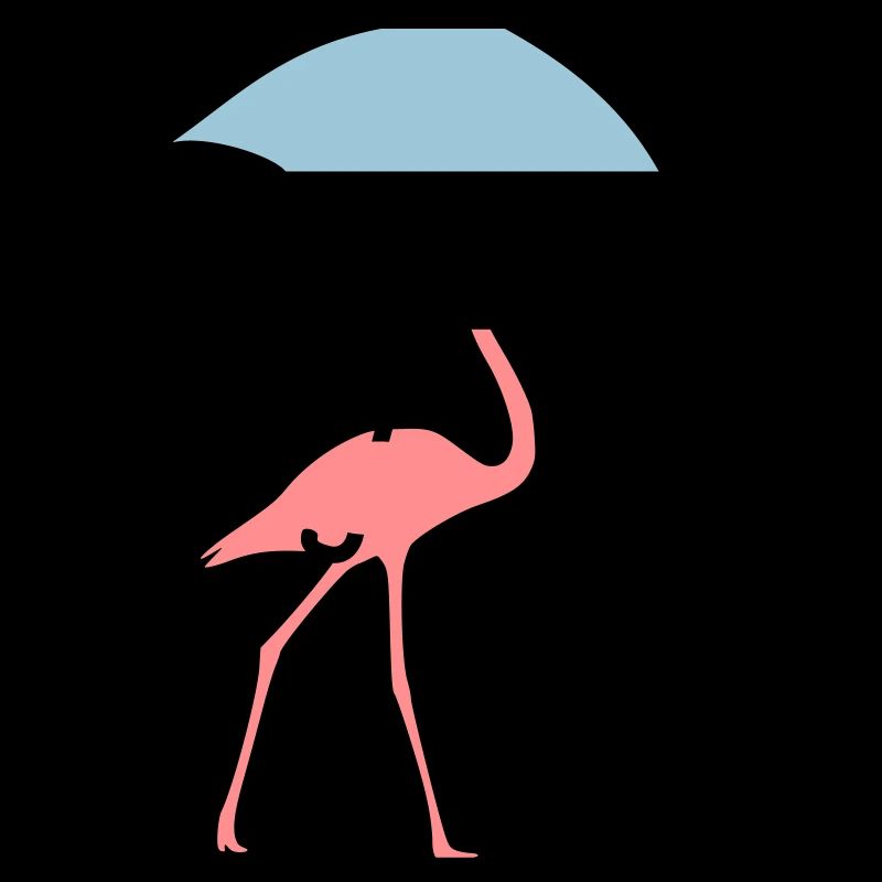 Flamingo mit Regenschirm oder Sonnenschirm
