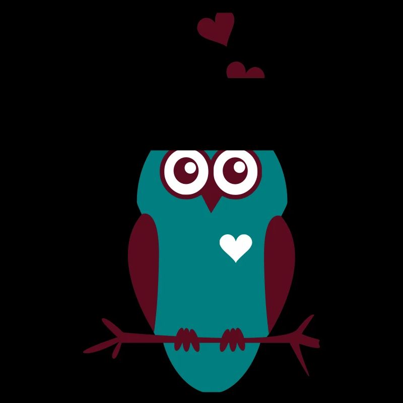 Eule mit Herzen