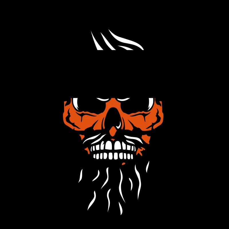 skull hipster skull beard mustache 2