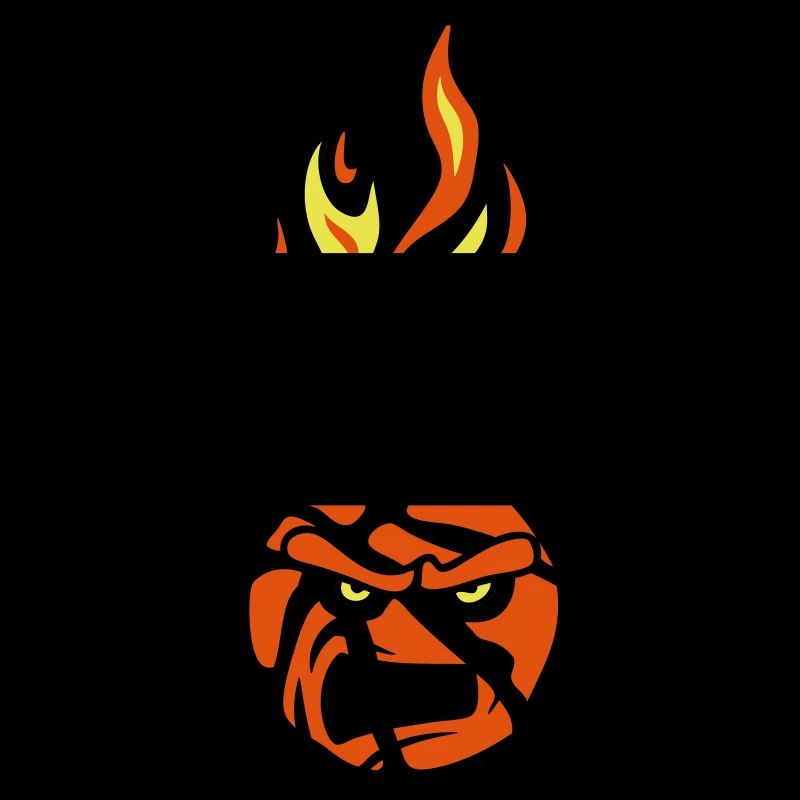 basketball face cartoon flame