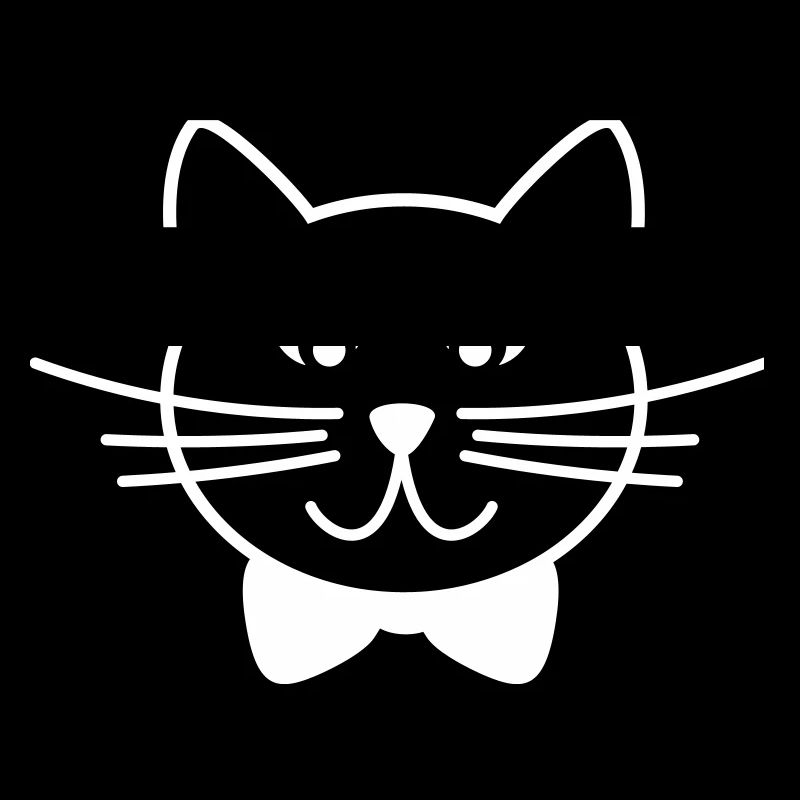Katze mit Fliege Outline