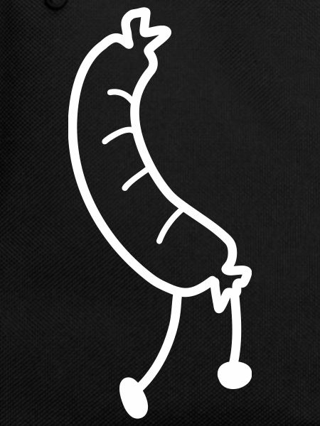 Funny bratwurst on legs