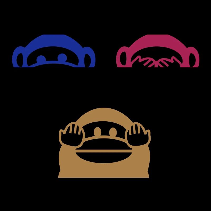 Three monkeys triangle (b)