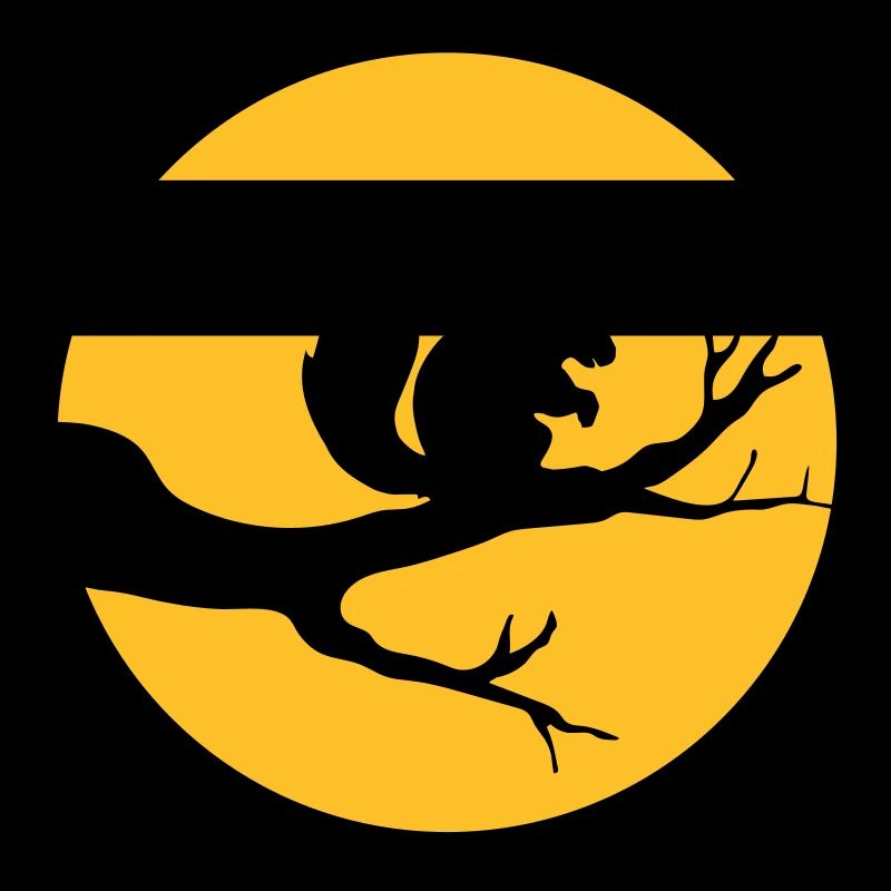 moon circle round night shadow branch black eichhoe