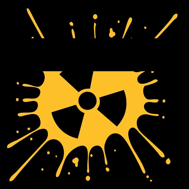atomic symbol radioactive warning caution note