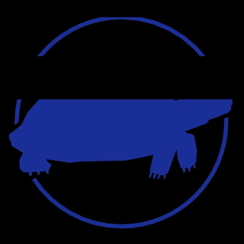 blue turtle in a circle - color changeable