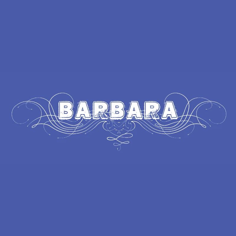 Lettrage BARBARA avec lignes décoratives