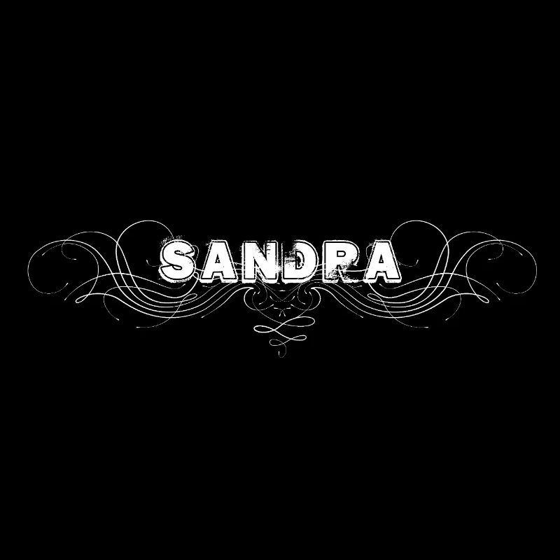 Lettrage SANDRA avec lignes décoratives